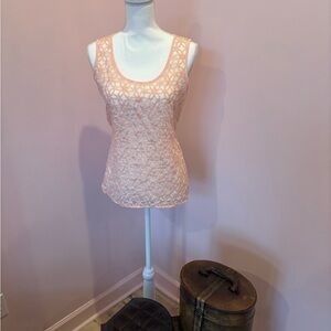 LOFT Lace Tank Top - Soft Pink